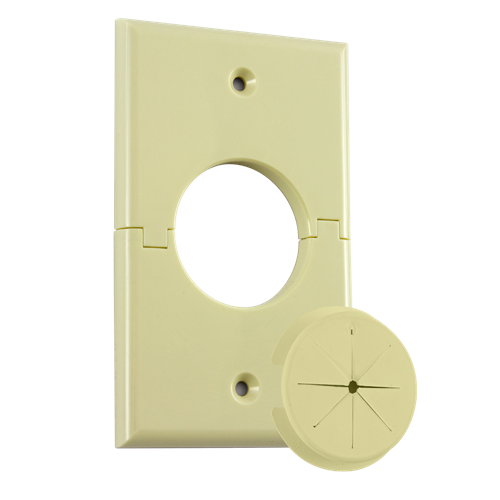 Single Gang Splitport™ with Grommet, Almond