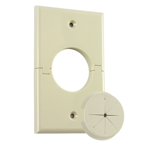 Single Gang Splitport™ with Grommet, Light Almond