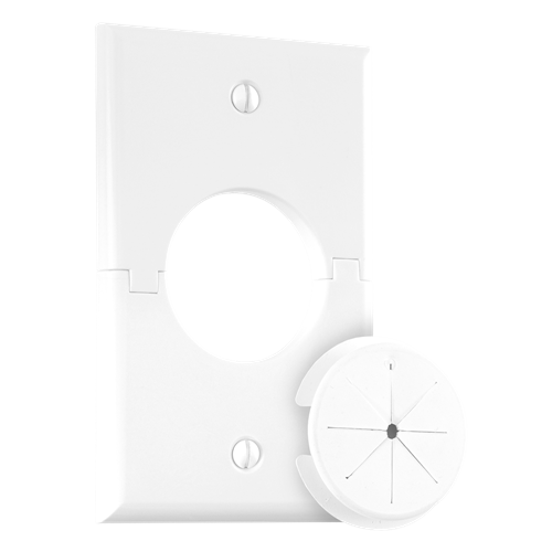 Single Gang Splitport™ with Grommet, White