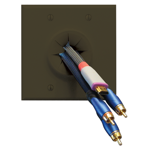 Double Gang Wireport™ with Grommet, Brown