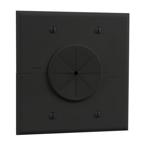 Double Gang Splitport™ with Grommet, Black