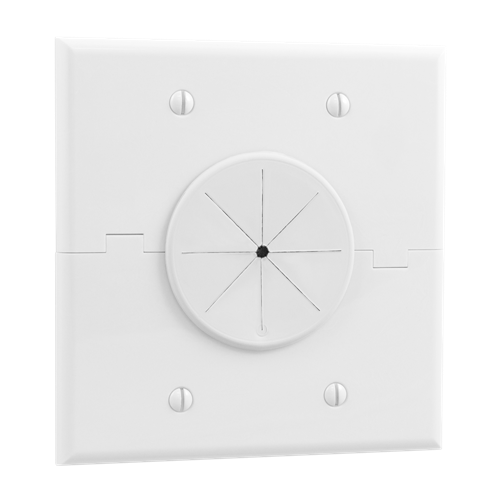 Double Gang Splitport™ with Grommet, White