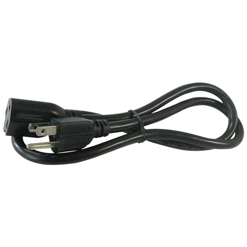 3ft Power Cord, NEMA 3 Prong, Male to Female End, 14G, Black