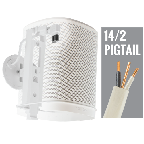 kapre Mere end noget andet dinosaurus Wall Mount & Hidden Power for Sonos One & One SL, 25', White, WIP, No  Interconnect || Midlite